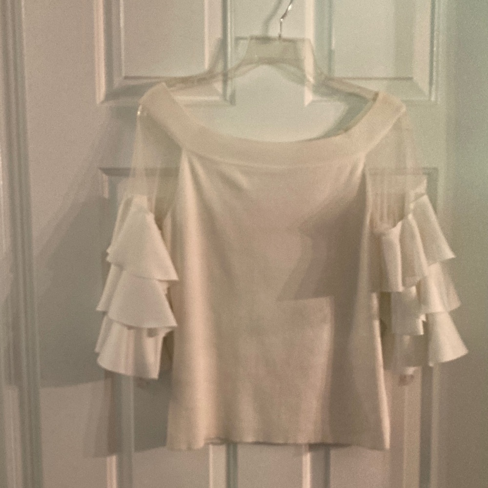 Chic Off-Shoulder Ruffle Sleeve Blouse